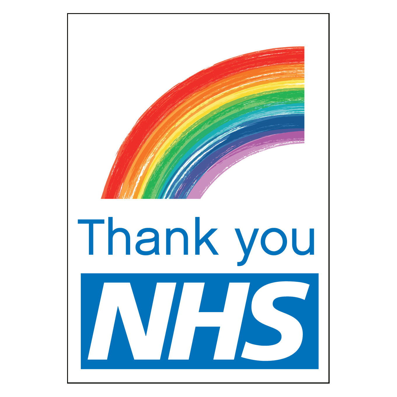 Thank You NHS & Key Workers Again Canvas Banner Large A2 Or A1 
